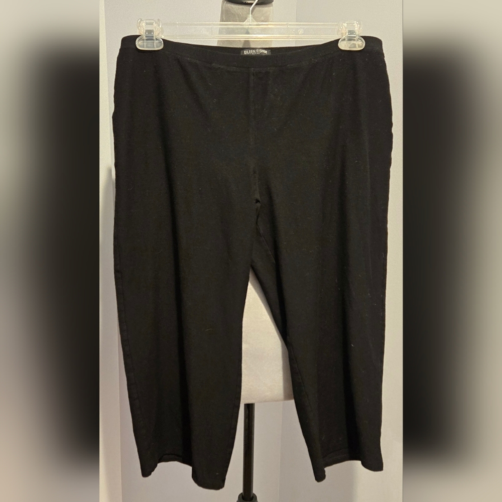 Eileen Fisher cropped black pants petite sz LP
